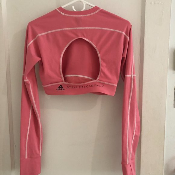 EUC Adidas by Stella McCartney Long Sleeve Athletic Yoga Crop Top - Picture 4 of 7